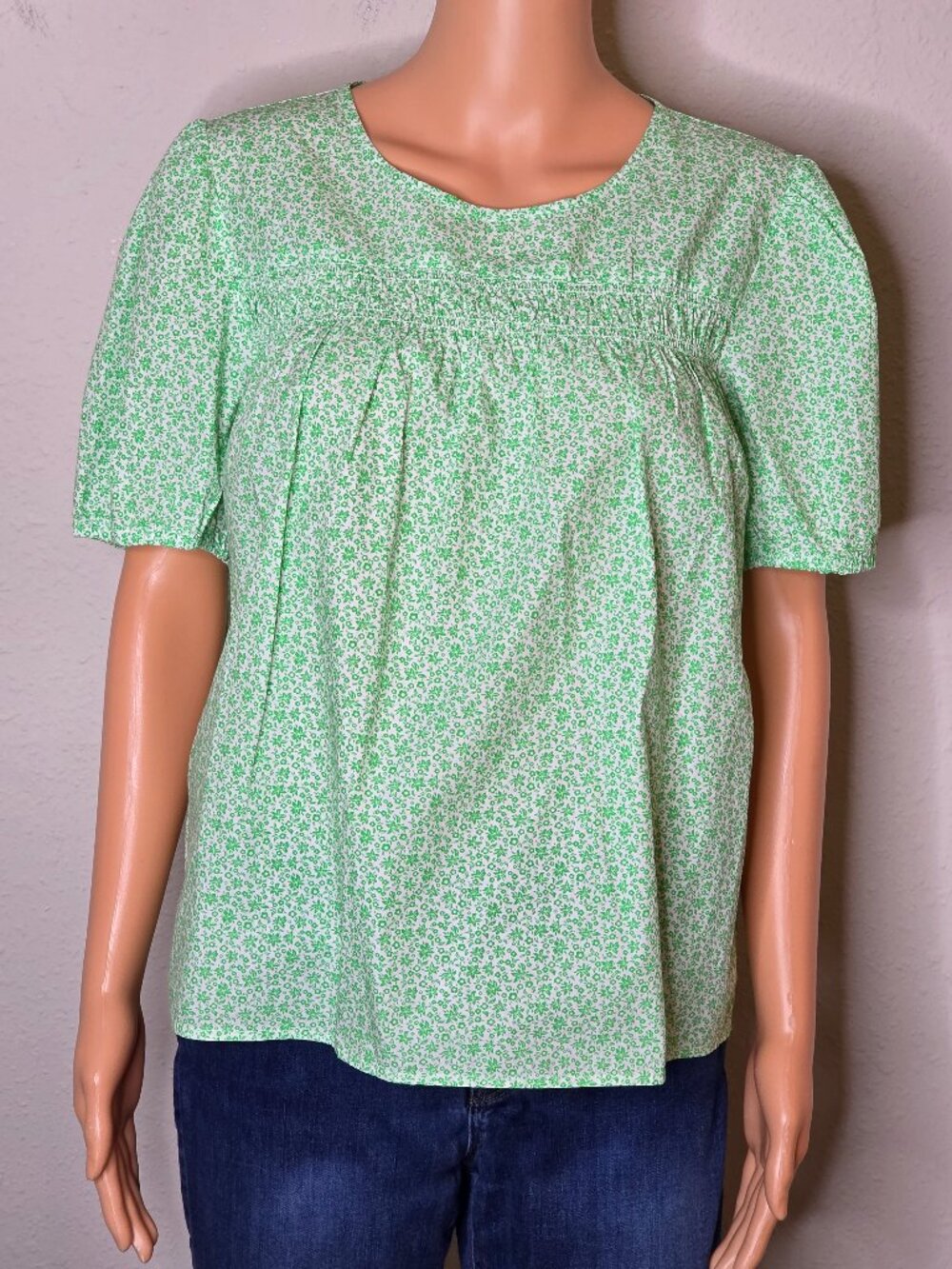 J. Crew Women's Short Sleeve, Pullover Blouse, Size Large